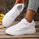 Plus Size 43 Breathable Platform Sneakers Women White Lace Up Thick Bottom Vulcanized Shoes Woman Hook Loop Non Slip Sport Shoes