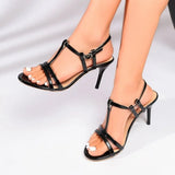 Women's  New Summer Hollow Ou  Sandals Woman Fashion Buckle Strap  Sexy High Heels Model