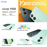 VIVO Y03 4G original fashion smart phone 8GB+256gb large memory/5000mah long standby battery/USB Type-C interface