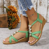 New Peep Toe Women Solid Color Wedge Sandals Ankle Buckle Non Slip Gladiator Shoes Woman Fashion Chunky Platform Sandalias Mujer