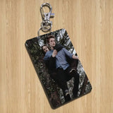 classic Twilight Saga Edward Rectangle ID Card Case Keychain Access Card Bag Key Tag Ring Leather Card Holder Key Ring Access