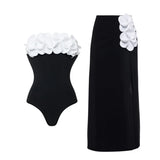 2026 New Retro One Piece Swimsuit Skirt Shoulder Strappy Swimsuit Print Floral Swimwear Women Slimming Bathing Suit Beach Wear