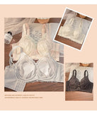 Plus Size Wireless Bra Women Summer Thin Minimizer Large Bust Support Side Coverage Anti Sagging Adjustable Straps Comfort White
