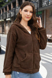 Phantasy Woman Hooded Fleece Coat Womens Casual Jacket Soft Heavy Autumn Winter Solid Hooded Jacket Ladies Outwear Overcoat