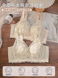 Plus Size Wireless Bra Women Summer Thin Minimizer Large Bust Support Side Coverage Anti Sagging Adjustable Straps Comfort White