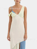Summer New V-neck Sleeveless Long Dress Women Fashion Casual Comfortable Slim Sexy One Shoulder Lace Off Shoulder Maxi Dresses