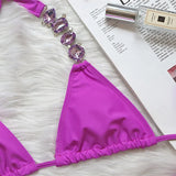 Jewelled Rhinestones Diamond Bikini Female Swimsuit Women Swimwear Two-piece Bikini Set Brazilian Bather Bathing Suit Swim Lady