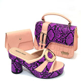 Doershow African fashion Italian Shoes And Bag Sets For Evening Party With Stones wine Italian Handbags Match Bags!  HTG1-9