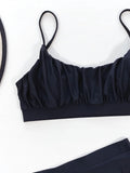 Bikini 2026 Sexy Solid High Waist Pleated Swimwear Swimsuit Women Bikinis Set Bathing Suit Beach Bikini Female Push Up Banadores
