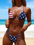 2025 NewCLOOCL Sexy Bikinis American Flag 3D Printed Swimsuit 4th of July Independence Day Female Swimwear Women Bikini Sets