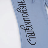 Retro rose letter print low-waist drawstring flared trousers, slim fit and versatile casual trousers