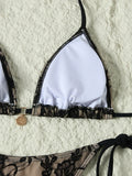 Bikini swimsuit three-piece European and American ins style sexy lace women's strappy swimsuit for women