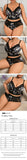 Plus Size Seamless Lingerie Set, Sexy Lace Print Open Back Cami Bra with Built-in Pads for Full Bust Support