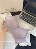 MOYISU Kawaii Anime Bra for Petite Women Seamless Milk-Skin Underwear Push-Up Enhancement Slimming Lingerie Set with Comfort Fit