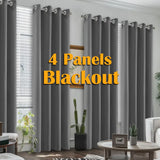 NONECN Blackout Curtains 4 Pack Heat Insulated Grommet For Bedroom Living Room