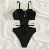 Sexy Ribbed Underwired Bra Cup Female Swimwear One Piece Swimsuit Women Backless Monokini High Cut Bathing Suit Swim Bodysuit
