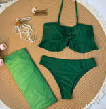 Cikini Sexy Gradient Color Three Piece Swimsuit Mesh Bikinis Set Summer Beach Swimwear Bathing Suit For Women