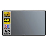 Home office business projector, portable movie screen, 60-133 inches, metal anti light screen hook for daytime viewing