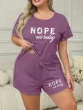 Summer fashion home wear European and American large size short-sleeved shorts two-piece pajamas 4XL 5XL