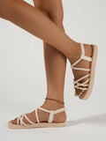 Women Summer Flat Sandals Light Weight Beach Street Shoes Elastic Band Girls Student Daily Walking Flats Leisure Sandalias