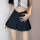 2024 Autumn Cute Aesthetic Y2k Micro Skirts High Waist Harajuku Streetwear Mini Skirt Sexy A-line V Waist Design Pleated Skirts