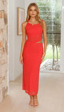 Foridol Mesh Bodycon Long Dresses Women Elegant Summer Yellow Party Dress Cut Out One Shoulder Tank Maxi Vestidos 2025 New Dress