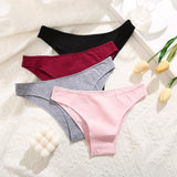Cotton Seamless Panties 4PCS Women's Low Rise Briefs