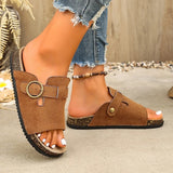 Fashion Buckle Summer Birken Slippers Women 2026 Plus Size 43 Platform Sandals Woman Clogs Thick Sole Beach Sandals Female