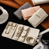 Portable Jewelry Case Roll Bag Foldable Travel Organizer Bags Earrings Rings Necklaces Brooches Storage Bag For Women Girls
