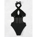 S - XL Underwired Cut Out Halter Women Swimwear One Piece Swimsuit Female Monokini High Cut Bather Bathing Suit Swim Lady V4418