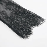 Woman Clothing 2026 O-neck Hollow Out High Slit Long Maxi Lace Dress Black Streetwear Ladies See-through Black T-shirt Dresses