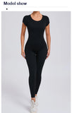 One-piece Yoga Padded Backless Suit Female Rompers Quick Dry Yoga Clothing Workout Bodysuits Scrunch Sports Jumpsuit Women