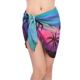 Women Bikini Cover-Ups Skirts Printed Chiffon Swimwear Pareo Scarf Swimsuits Cover-Ups Wrap Kaftan Sarong Beach Short Sexy Skirt
