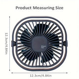 New Ultra-quiet Desk Fan, Suitable for Bedroom, Office, Library, Three Wind Speeds, 360° Rotation, Low Noise, Portable Mini Fan