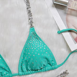 2026 New Sexy Bikini Women Rhinestones Swimwear Swimsuit Halter Bikinis Set Bathing Suit Beach Bikini Luxe Maillot De Bain Femme