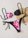 New Sexy Women's Bikini Set - Adjustable Tie Side Bandage Triangle Top & Low Rise Bottom with Starfish Metal Drawstring Summer
