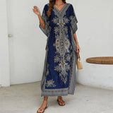 Dresses For Womens Kimono Style Vintage Printed Loose Summer Beach Clothes Personality Weastern Funny Women Dresses Casual