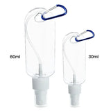 2PCS Refillable Bottles with Hook Alcohol Disinfectant Hand Sanitizer Empty Soap Dispenser Outdoor Portable Container Bottle