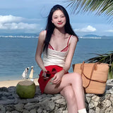 Summer New Pure Desire Style Spicy Girl Shoulder Strap Vest Women's Slim and Versatile Beach Resort Swimsuit