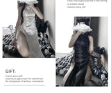 Women Sexy Chinese Traditional Cheongsam Qipao Dress Lingerie High Split Bandage Mini Uniform Dresses Costumes