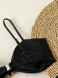 Strappy High Waist Bikinis 2026 Women Sexy Shell Swimsuit Solid Padded Swimwear Female Bathers Bathing Swimming Swim Suit