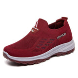 Women Vulcanized Shoes  High Quality Breathable Mesh Women Sneakers Soft Slip On Flats Shoes Women Loafers Walking Flat
