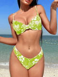 Strappy Underwire Bikinis 2025 Printed Floral Swimwear Female Sexy Swimsuit Women Bathers Bathing Swimming Swim Suit Beachwear