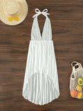 S - XL New Sexy Halter Deep V Neck Backless Tunic Beach Cover Up Cover-ups Beach Dress Beach Wear Beachwear Female Women K5213