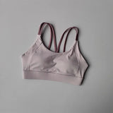 Women's yoga sports bra, integrated color blocking design with buckle sports bra