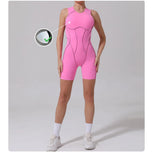 Yoga Jumpsuit Summer Short Sleeveless Sports Wear Gym Fitness Sports Bodysuit Women Dance Running Workout Clothes Yoga Jumpsuit
