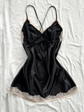 Off Shoulder Ultra Short Sexy Bras Pajamas Home Dresses Night Shirts Sexi Women's Nightgown Silk Lingerie See Through Dress
