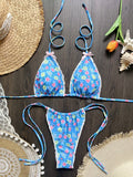 2026 Floral Print Halter Strappy Bikini Female Swimsuit Women Swimwear Two-pieces Bikini Set Bow Knotted Bathing Suit Swim Lady