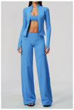 3 PCS Yoga Sets Women Long Sleeve Zipper Slim Jacket+sports Bra+high Waist Flare Pants Fitness Suits Gym Exercise Athletic Wear