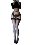 New Sexy Stockings Sexy Garter Stockings Nightclub Garter One-piece Stockings Pure Desire Shiny Eye-catching Lady Long Tube JQFO